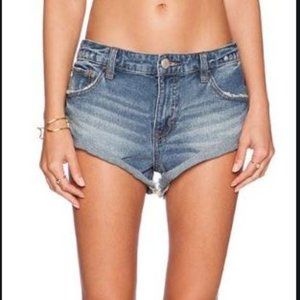 Free People High Cut Denim Shorts